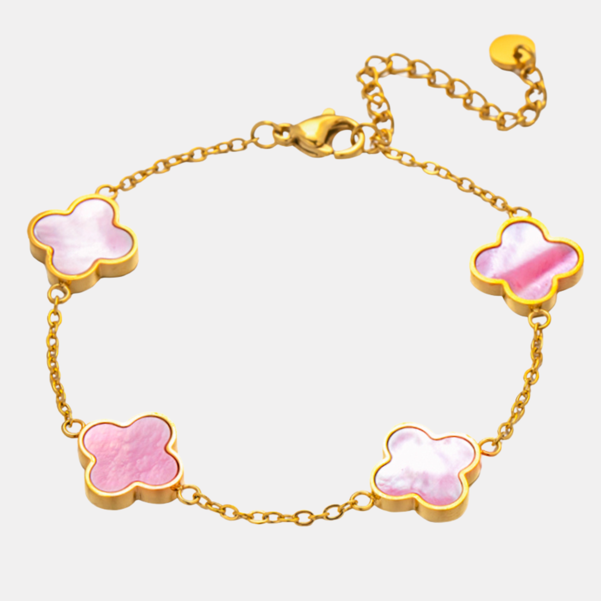Pink clover bracelet