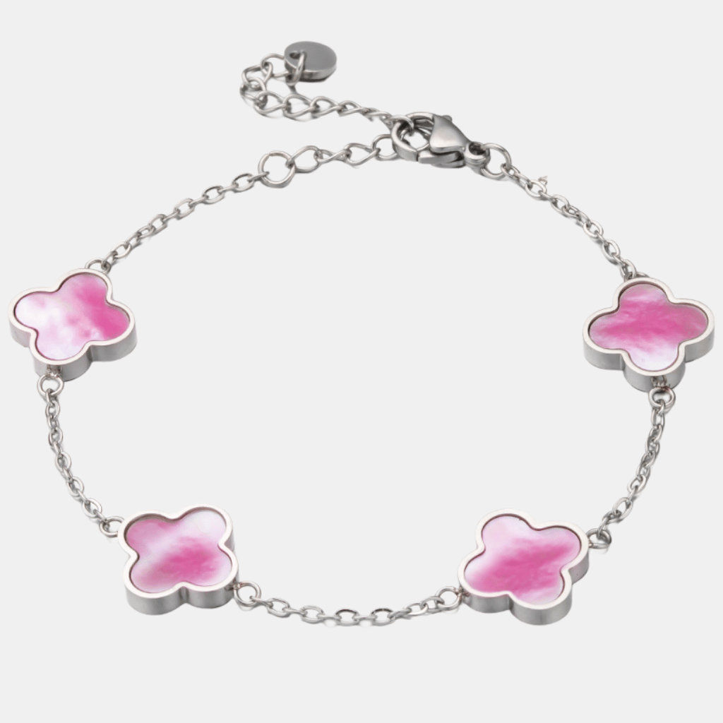 Pink clover bracelet