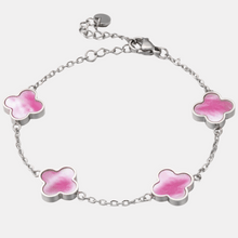 Pink clover bracelet
